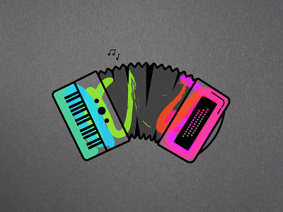 Accordion colorful fun icons illustration instruments modern