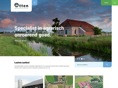 Website for a Dutch Agricultural real estate company agriculture company cows dutch estate grass nature real responsive web website
