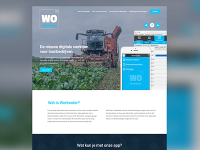 Landingpage for Werkorder App