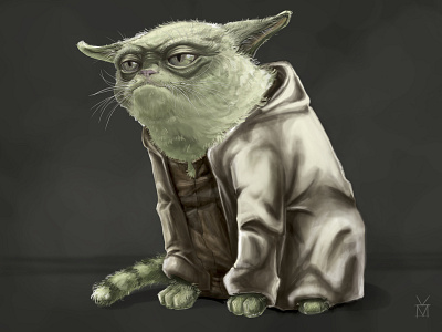 Yoda The Cat cat fanart illustration jedi master movie character star wars starwars yoda