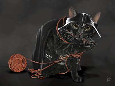 Darth Cater cat dark side darth fanart illustration movie character sith star wars starwars vader