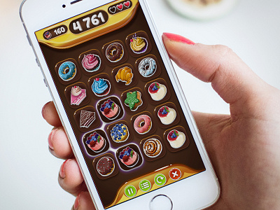 iOS Game / Match3! bonus cake cookies croissant cupcake donut game ios ipad iphone match3 puzzle