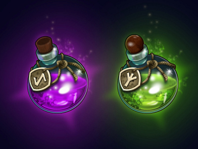 Magic potions bottle elixir game glass icon ios potion ui