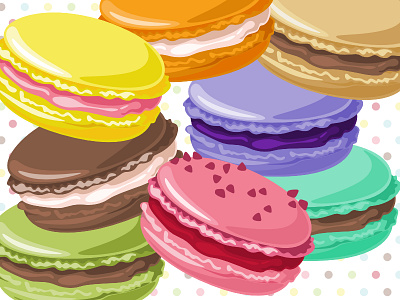 Macarons bakery cookbook cookies frenc french illustration macarons sweets vector