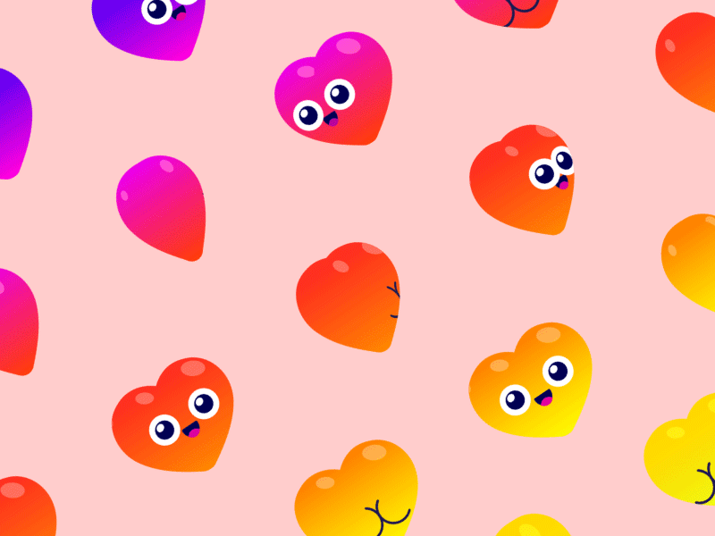 Colorful Valentine's Day 2d aftereffects animation character colorfull colors cute dribbbleweeklywarmup gif heart illustration loop rainbow smile valentine day