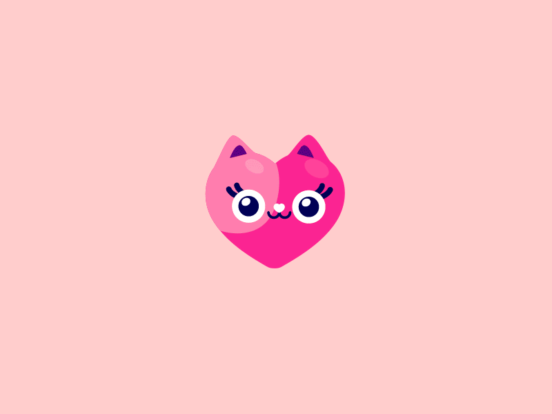 Happy International Cat Day 🐱 2d aftereffects animation cat character colorful cute emoji flat gif girl happy heart icons illustration kitty loop pink rainbow smile