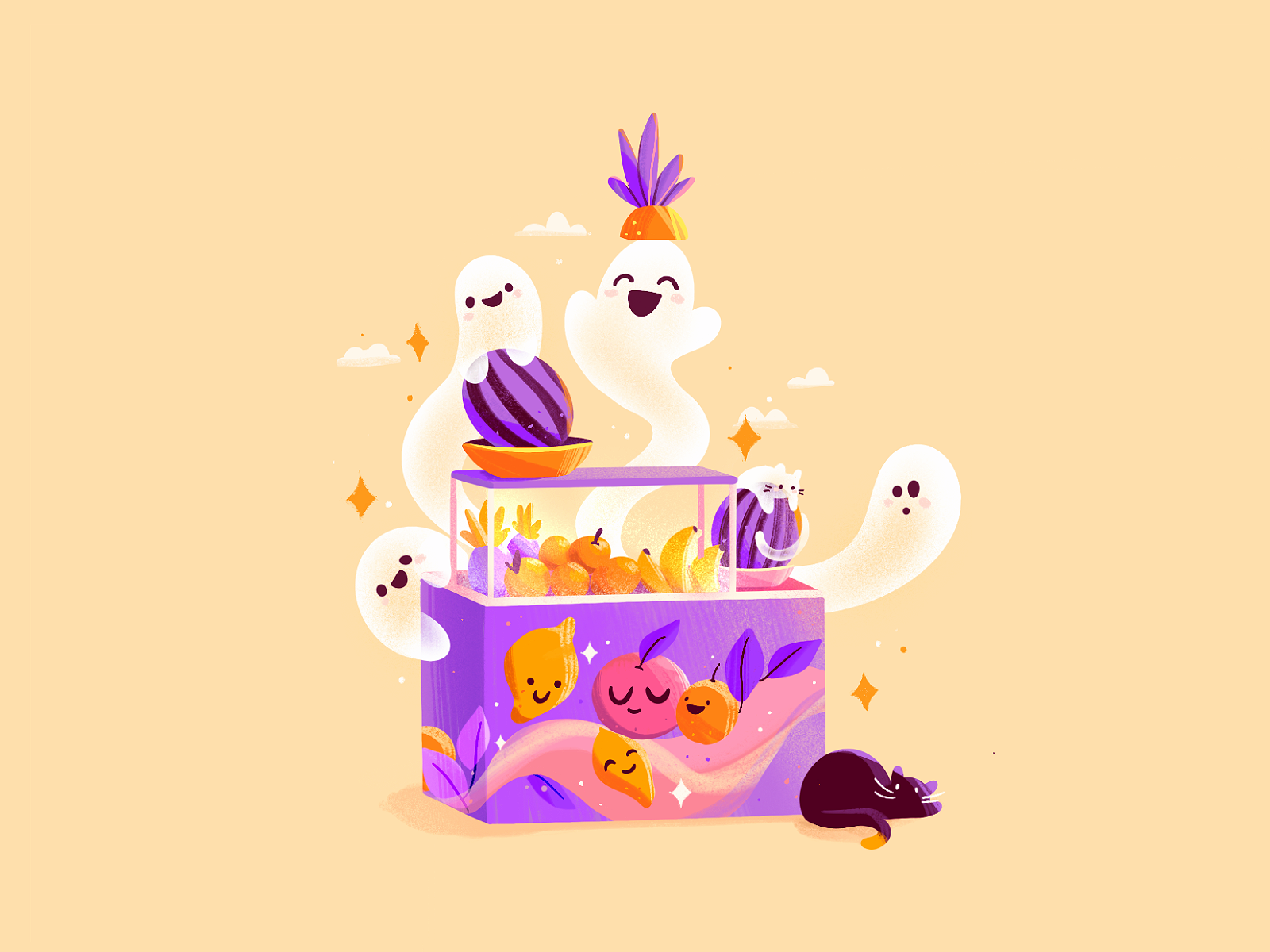 🍋 Fruity Ghost 👻 by Elena Maykhrych on Dribbble