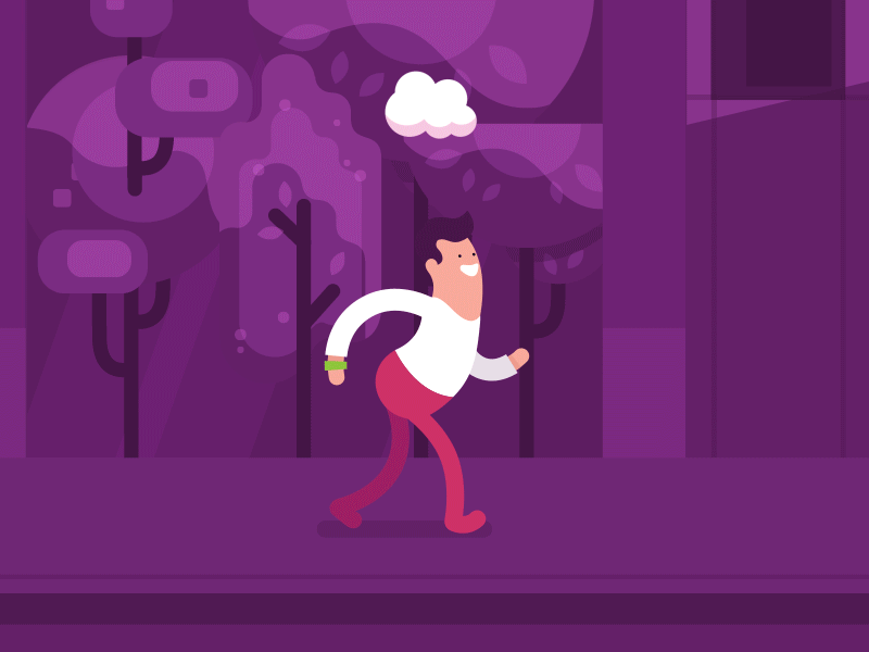 A Cloud for Everyone animation character city cloud energy gif happy looped sad smartwatch street walk