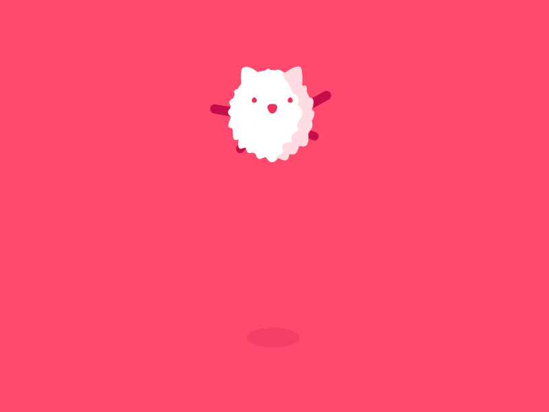 Hello, Kitty! animation cat cute flat fluffy happy jump kitty loop