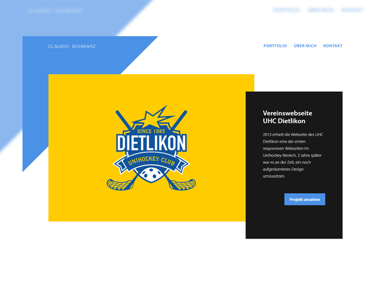 Portfolio Startpage UI frontend webdesign web design ui angle blue minimalistic concept sass html portfolio