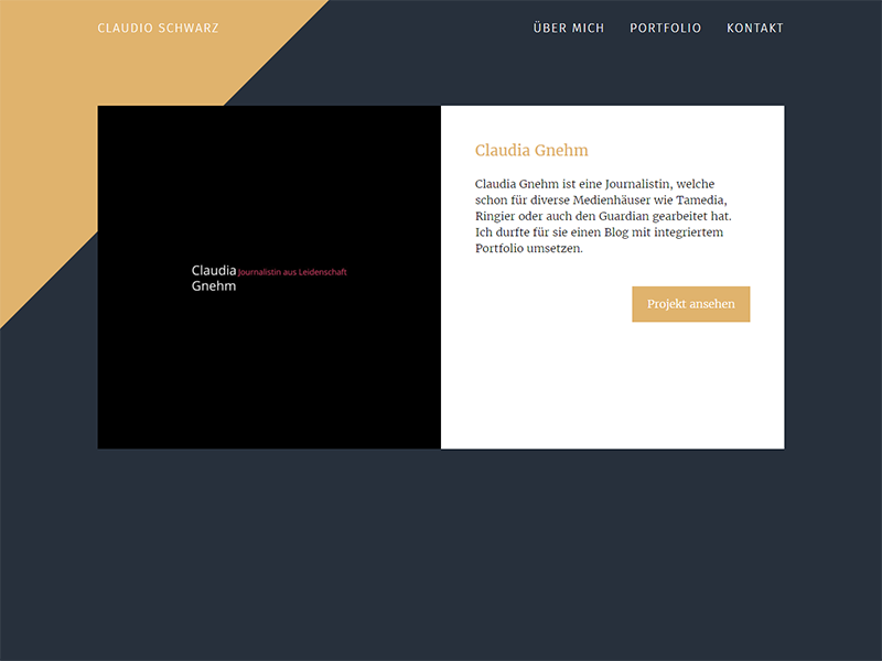 Portfolio Startpage UI flexbox html sass bootstrap blue gold wordpress startpage ui