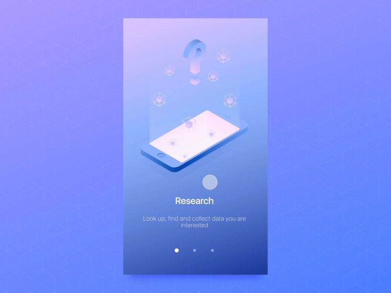 Onboarding Data App Animation animation app clean cube design gradient isometric light mobile onboarding ui vector