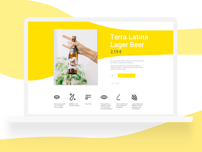 Terra Latina beer clean ecommerce icons interface jonanderp shop ui ux website white yellow