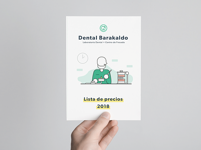 Flyer for Dental Barakaldo brand branding clean dental flyer graphic design green illustration jonanderp white