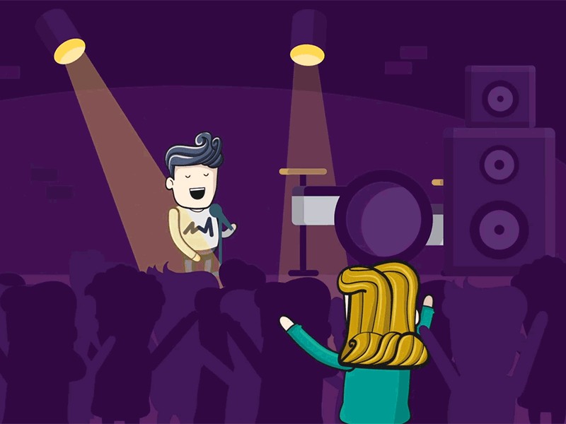 Concert animation character conciert dance gif illustration jonanderp music sing