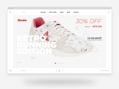 Bata store bata design luxury red shoes ui ux webdesign white