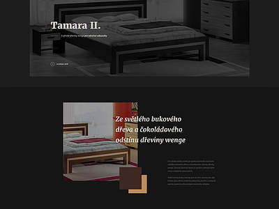 Tamara II. bed brown company black manufacturer ui ux web webdesign website