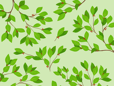 leaves and branches Pattern branches design design art design patterns gree illustration leaves nature tree vector