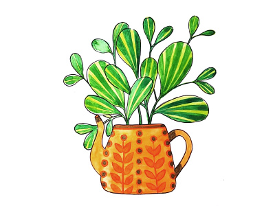 Painting flower pot painting