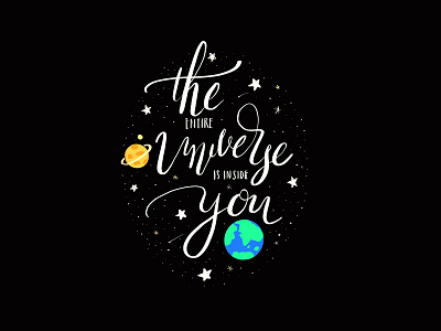 The Entire Universe Is Inside You galaxy illustration inpiration inside stars universe