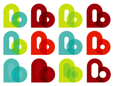 Typophile♥10 10 blue geometric green heart logo red ten type typographic typophile