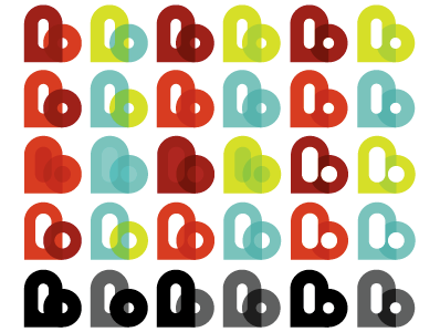 Typophile♥10 Variations 10 black blue geometric green heart logo red ten type typographic typophile white