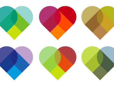 Colourhearts bright color colour heart illustrator overlap overlapping overlay vector