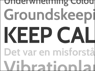 Keep Calm cabin gray grey humanist sans specimen type typedia typeface