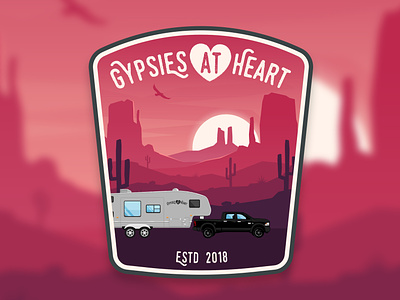 Gypsies at Heart - Desert - Badge Design 🛻🌵 badge badgedesign brand brand design logodesign logos traveling