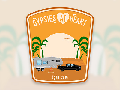 Gypsies at Heart - Beach - Badge Design 🛻🏖 badge badgedesign brand brand design logodesign traveling