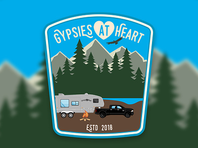 Gypsies at Heart - Mountains - Badge Design 🛻🏔 badge badgedesign brand brand design gypsy logodesign logos traveling