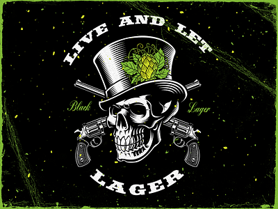 Live and Let Lager beer beer art beer branding black lager branding brewery label design lostboroughbrewing