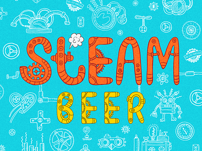 Steam Beer beer beer art beer branding brewery lostboroughbrewing steam punk steambeer