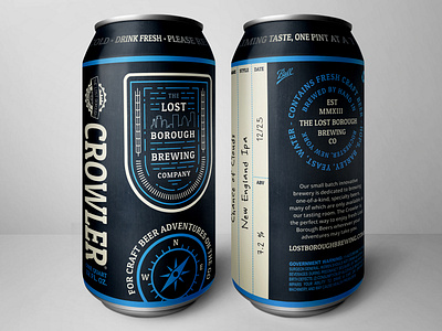 Lost Borough 32oz Crowler 32oz beer beer art beer branding brewery lostboroughbrewing togocans