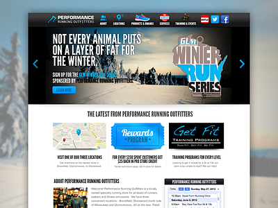 Performance Running Website Splash Page
