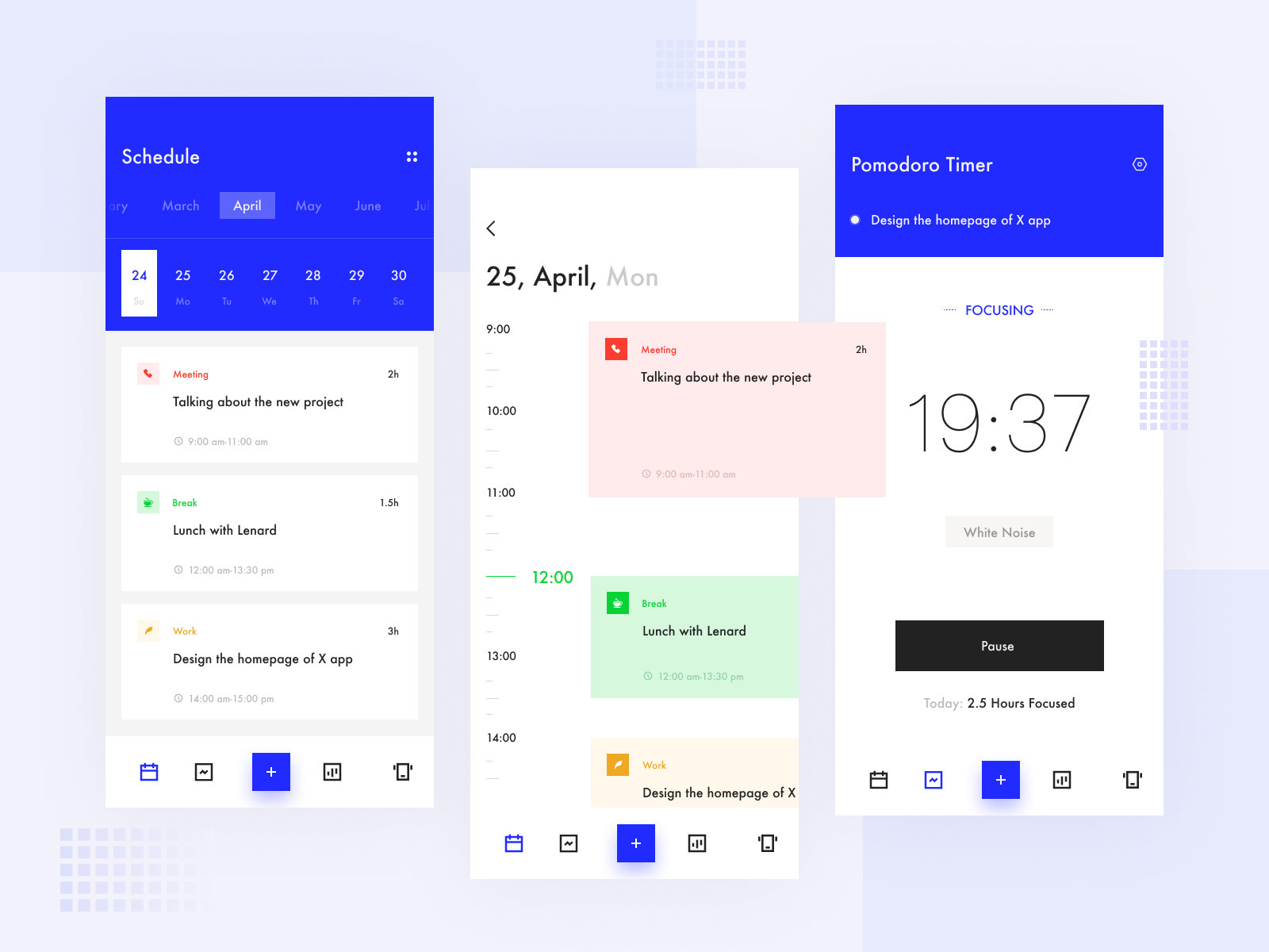 Schedule Concept by PzDesign on Dribbble