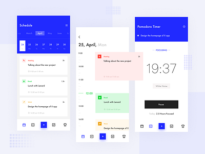 Schedule Concept app calendar clean design inspiration interface ios mobile phone plan pomodoro reminder schedule simple time todo ui ux