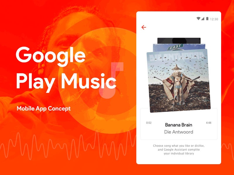 Google Play Music. Mobile App Concept animation app concept google mobile ui user interface ux
