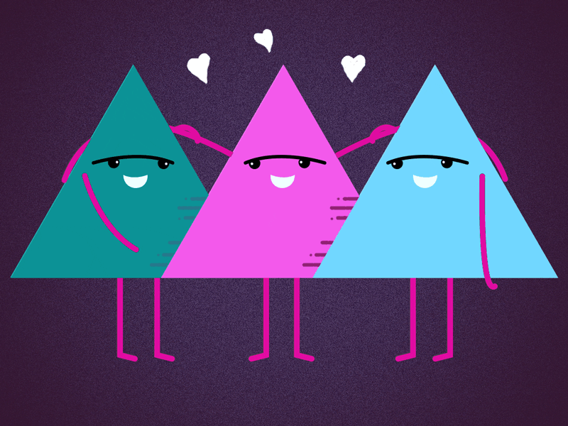 Love Triangles 2d animation friends gif hearts loop love triangles