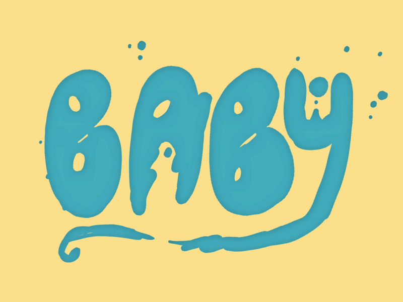 Baby Jiggle animation baby blue frame by frame handdrawn liquid motion graphics type typography