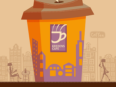 Kredens cafe poster cafe coffee design graphic illustration poster