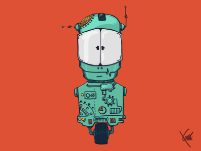 cReatures - sweet todd character design creature cute machine mechanic monster orange robot wheels