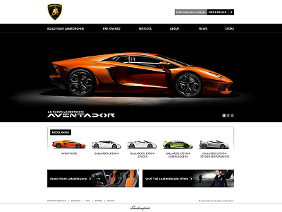 Lamborghini site concept auto cars design lamborghini motors ui ux web website