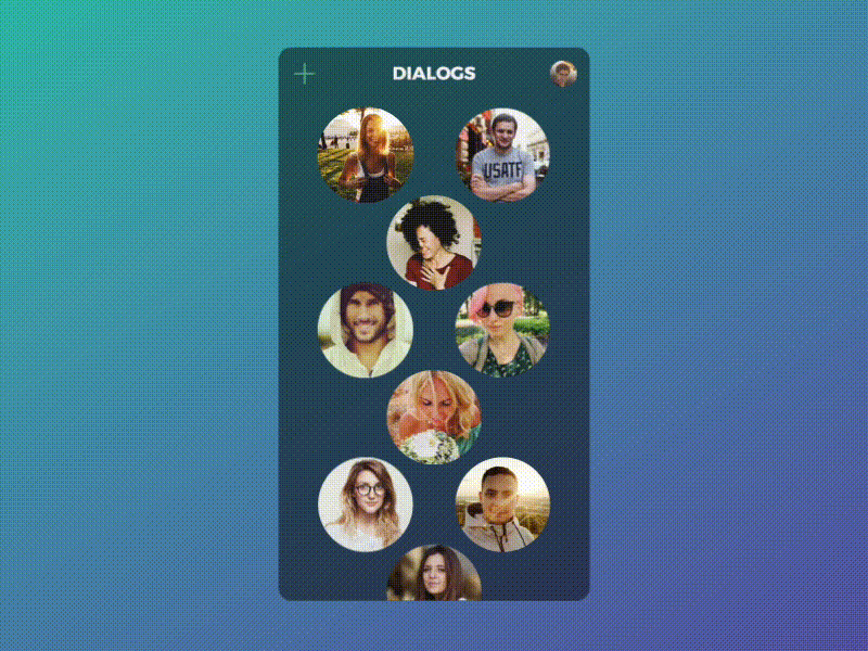 Dialog App - Start Sceen aep animation app chat dialog flat ios loader minimal motion screen ui