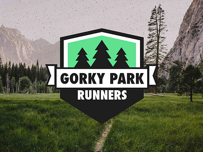 Gorky Park Runners - Trail Badge badge dust forest logo logo design minimal nike nike running running trail tree