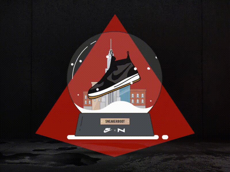 Nike - Sneakerboot Snowball '16 Concept ae after animation effects nike shoe shoes sneakerboot sneakers snow ui winter