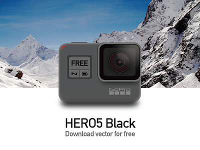 HERO5 Black - Freebie ai black camera free freebie gopro hero hero5 hero5black karma render vector