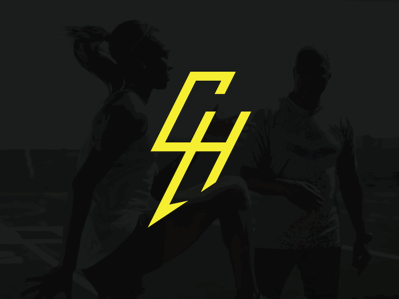 Logo Design - Coach Hunt brand branding ch coach hundred hunt lightning logo logotype minimal sport volt
