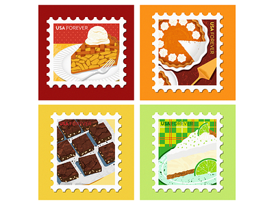 Classic American Dessert Stamps