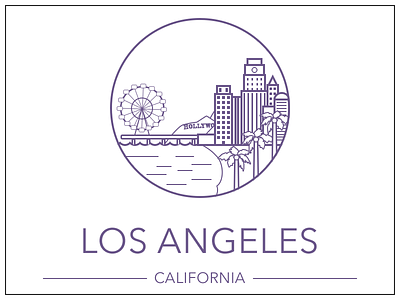 Los Angeles california city drawing illustration line art los angeles sketch